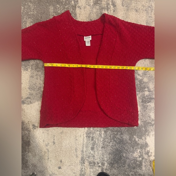 Women's Red Open-Front Bon Worth Sweater - Picture 5 of 7